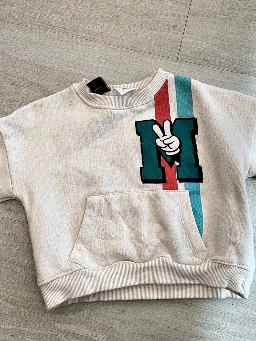 Disney/Zara Mickey Mouse Sweatshirt Cream Baby 12-18M - Picture 2 of 4